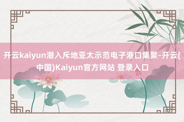 开云kaiyun潜入斥地亚太示范电子港口集聚-开云(中国)Kaiyun官方网站 登录入口